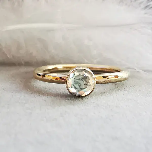 5mm Diamond Memorial 9ct Gold Ring Ash VISIBLE