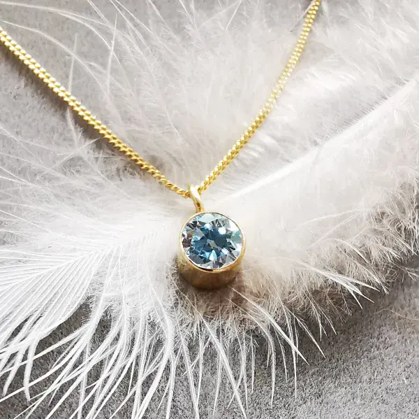 5mm Diamond Simple 9ct Gold Memorial Pendant Ash/Hair - HIDDEN