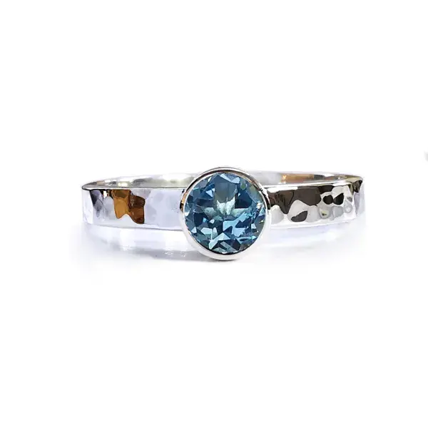 5mm Gemstone And Ash Hair Memorial Ring