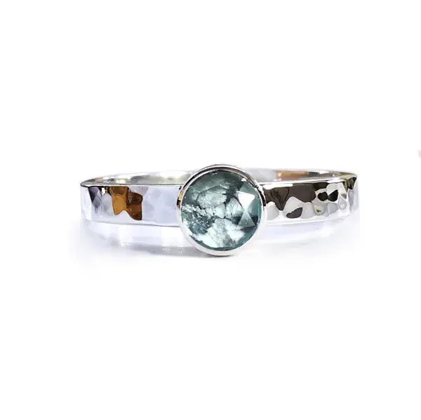 5mm Gemstone And Ash Hair Memorial Ring