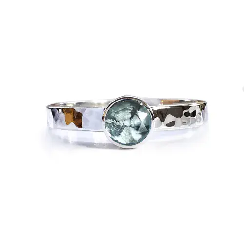5mm Gemstone And Ash Hair Memorial Ring