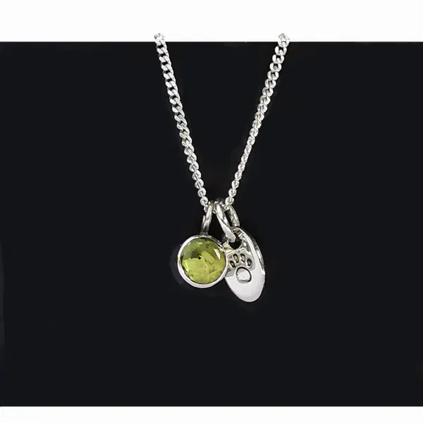 5mm Gemstone And Ash/Hair Paw Memorial Pendant