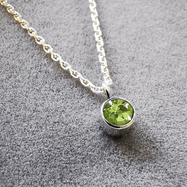 5mm  Gemstone And Ashes/ Hair Silver Memorial Pendant