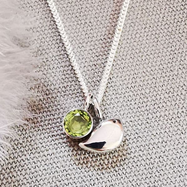 5mm Gemstone  Ash/Hair/ Robin  Memorial Pendant