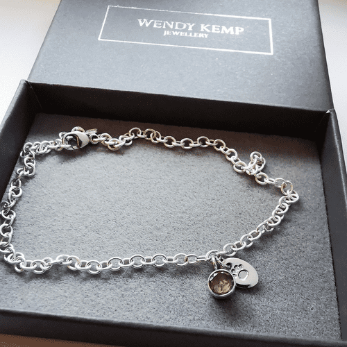 5mm Gemstone Paw Memorial Bracelet with Ash / Hair