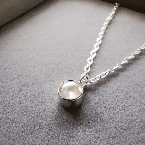 6mm Gemstone And Ash/Hair Classic Memorial Pendant