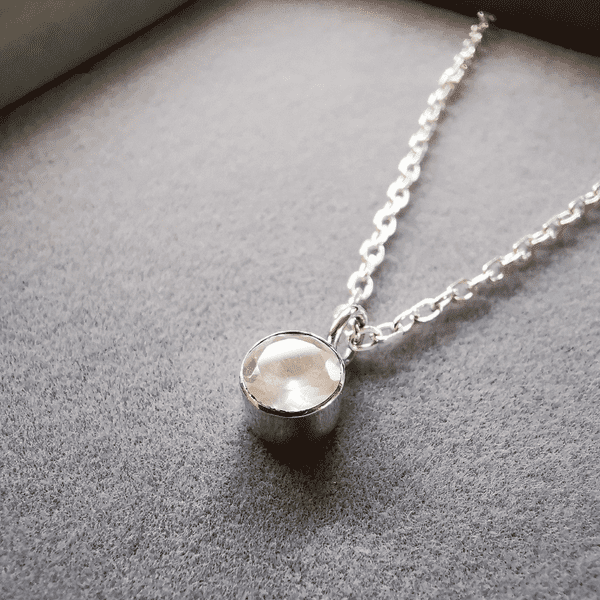 6mm Gemstone And Ash/Hair Classic Memorial Pendant