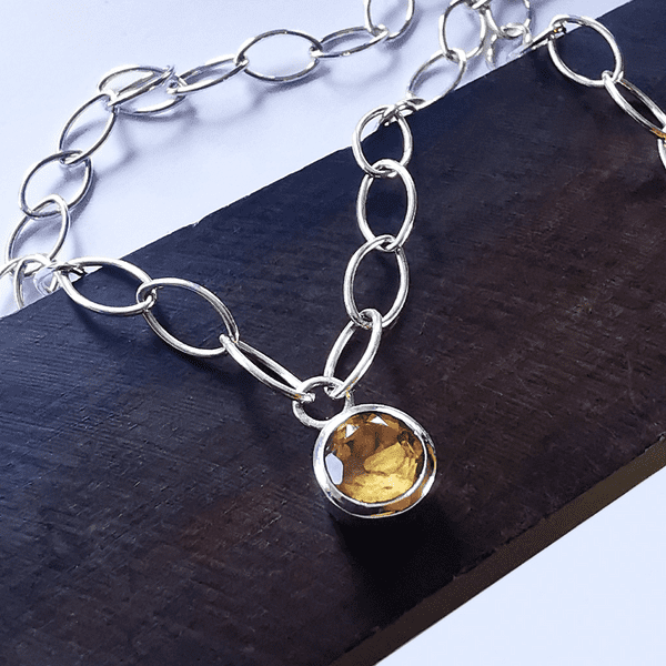 8mm Gemstone And Ash Memorial Necklace