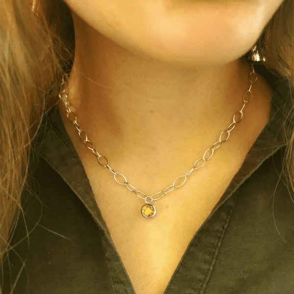 8mm Gemstone And Ash Memorial Necklace