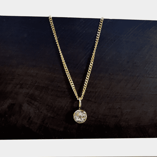 9ct Gold 4mm Diamond Ash/Hair Memorial Pendant