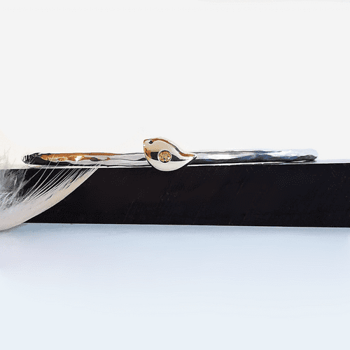 9ct Gold Robin And Silver Memorial Bangle For 2mm Heart In Diamond