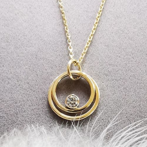 Diamond Ash / Hair Elegant 9ct Gold Pendant