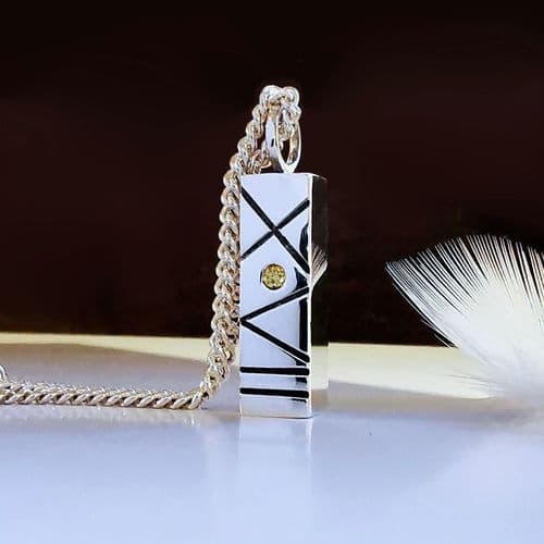 Personalised Birth Date Memorial Pendant For 2mm Heart In Diamond