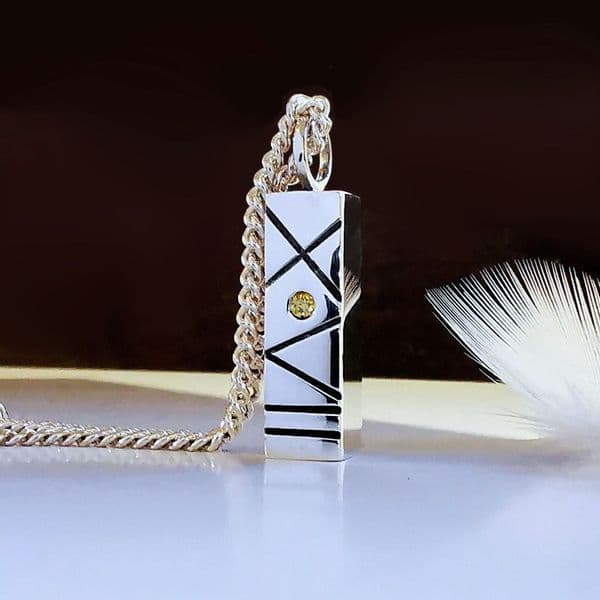 Personalised Birth Date Memorial Pendant For 2mm Heart In Diamond