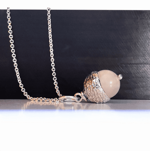 Rose Quartz Acorn  Urn  Pendant