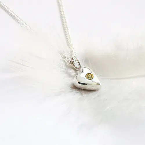 Silver Heart Pendant For 2mm Heart In Diamond