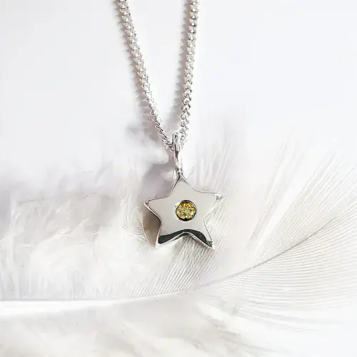 Silver Star Pendant For 2mm Heart In Diamond