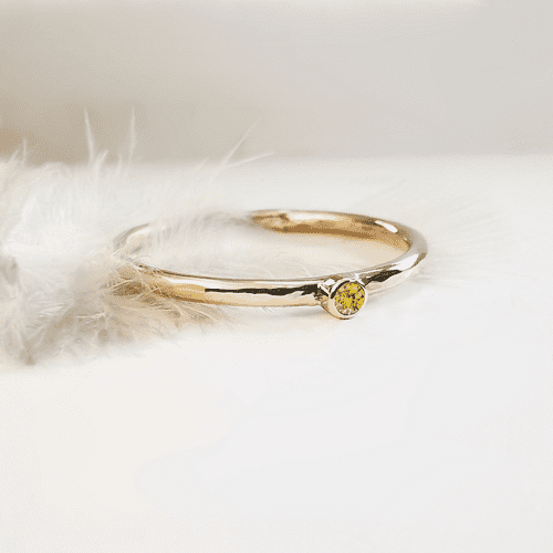 Simple Classic And Dainty 9ct Gold Memorial Ring For 2mm Heart In Diamond