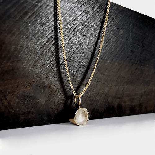 Solid 9ct Gold 5mm Gemstone And Ash/Hair Memorial Pendant