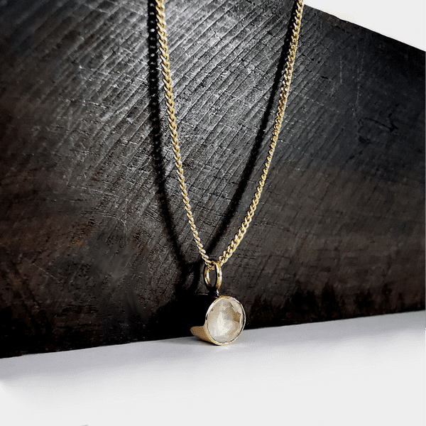 Solid 9ct Gold 5mm Gemstone And Ash/Hair Memorial Pendant