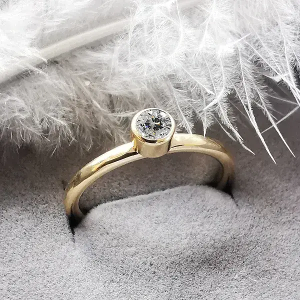 Special Price 4mm Diamond, Ash /Hair Hidden 9ct Gold Classic And Simple Memorial Ring