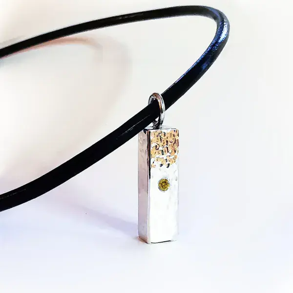 Textured Silver Pendant For 2mm  Heart In Diamond