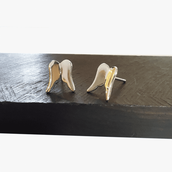 Tiny Angel Wing Earring Studs