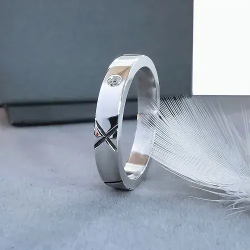 Unisex 2mm Diamond Ash Personalised Roman Numeral Memorial Silver Ring