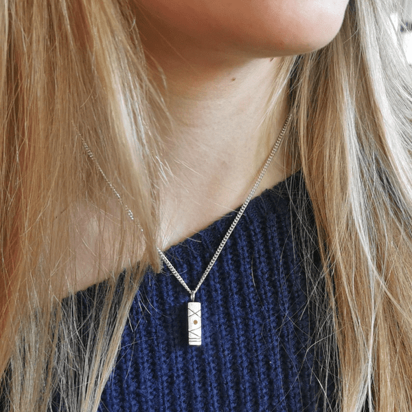 Unisex Birthdate Silver Pendant For 2mm Heart In Diamond