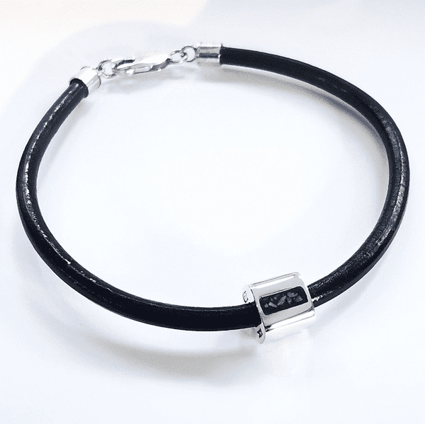 Unisex Memorial Rectangular Bead Bracelet - Ash Hair