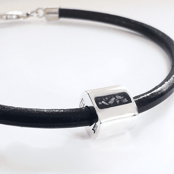 Unisex Memorial Rectangular Bead Bracelet - Ash Hair