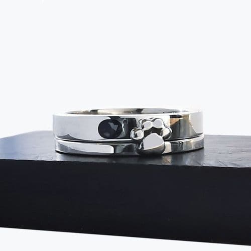 Unisex Stacking Paw Memorial Ring