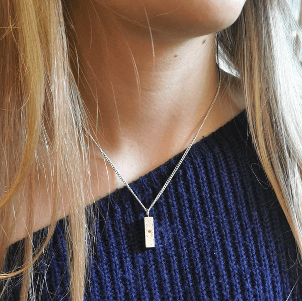 Unisex Textured Silver Pendant For 2mm Heart In Diamond