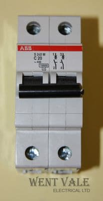 ABB System Pro M 200 Series - S202 M - 20a Type C Double Pole MCB New