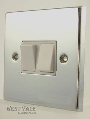 Acel Decorative - AC1115 - Polished Chrome 6a Two Gang Two Way Switch New
