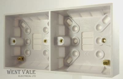 Alto AL0647 -  White Moulded 25mm Deep Surface Dual 1 Gang Box New