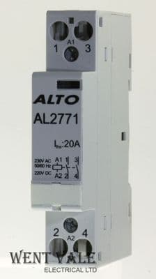 Alto - AL2771 - Double Pole 20a Normally Open Contactor 230vac Coil Unused