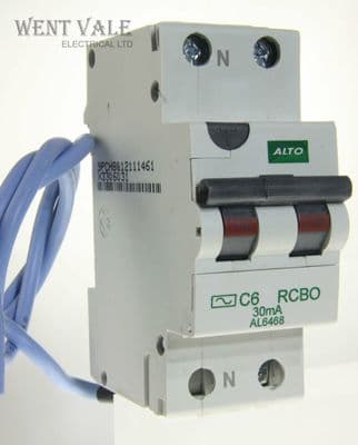 Alto AL6468 - 6a 30mA Type C Single Pole + Switched Neutral AC RCBO Unused