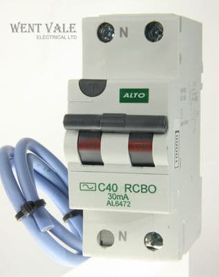 Alto AL6472 - 40a 30mA Type C Single Pole Switched Neutral AC RCBO Unused