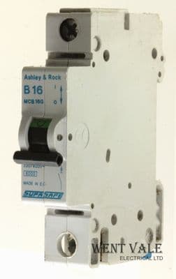 Ashley and Rock Supasafe - MCB16G - 16a Type B Single Pole MCB Used