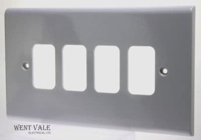 Ashley PGPP4 - Moulded 2 Gang 4 Module Separate Aperture Grid Switch Cover Plate New