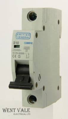 BG British General - CUMB10 - 10a Type B Single Pole MCB Used
