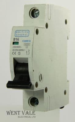 BG British General - CUMB16 - 16a Type B Single Pole MCB Used