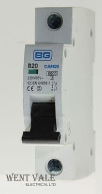 BG British General - CUMB20 - 20a Type B Single Pole MCB Used