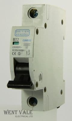 BG British General - CUMB32 - 32a Type B Single Pole MCB Unused