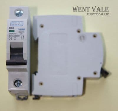 BG British General - CUMB40 - 40a Type B Single Pole MCB Unused