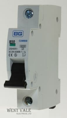 BG British General - CUMB50 - 50a Type B Single Pole MCB Unused