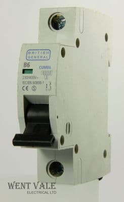 BG British General - CUMB6 - 6a Type B Single Pole MCB Used