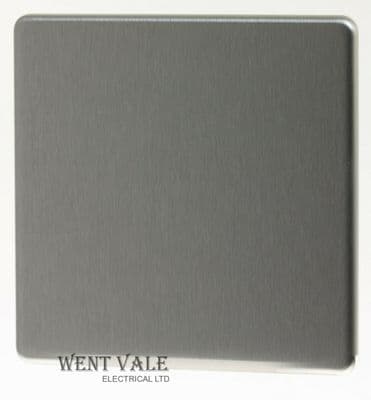 BG Decorative Screwless Flat Plate - FBS94 - 1 Gang Blank Plate in Brushed Steel
