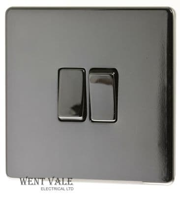 BG Decorative Screwless Flat Plate - SFBN42 - 10a 2 Gang 2 Way Plate Switch.